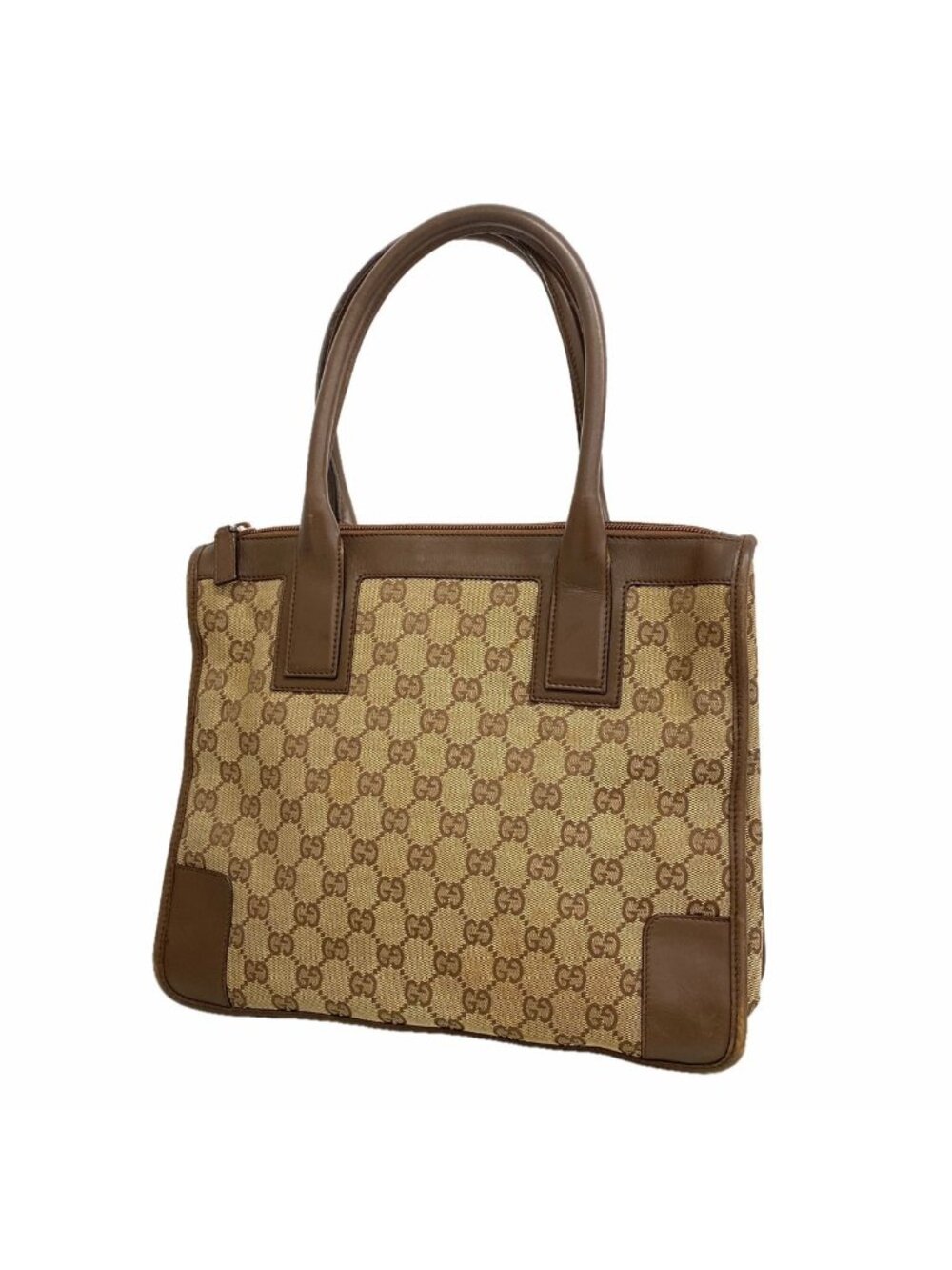 Gucci Tote Bag GG Canvas Beige Silver